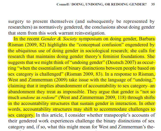 Connell - Doing, Undoing, or Redoing Gender Excerpt